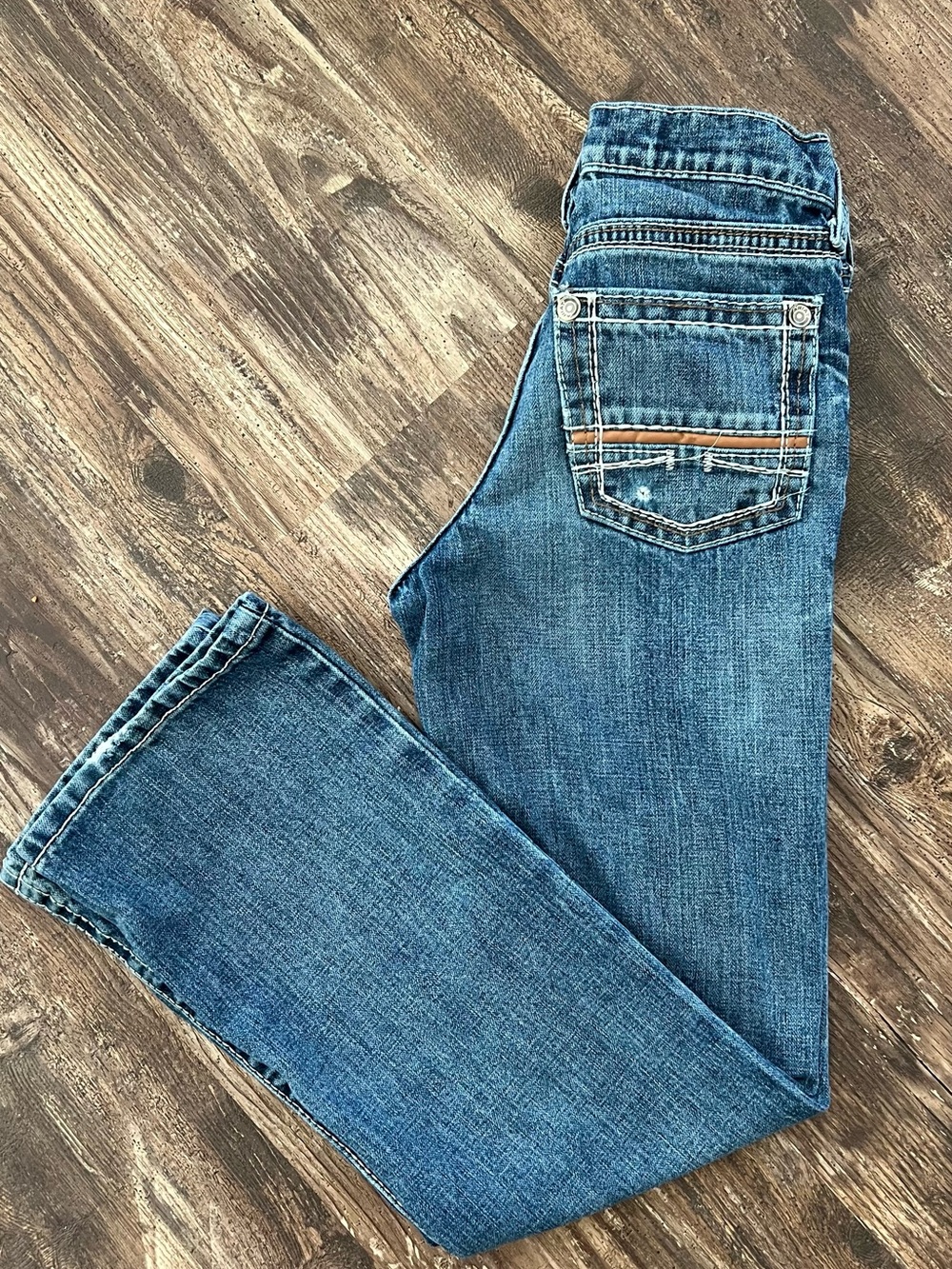 Ariat Kids Blue Denim Jeans with Contrast Stitching